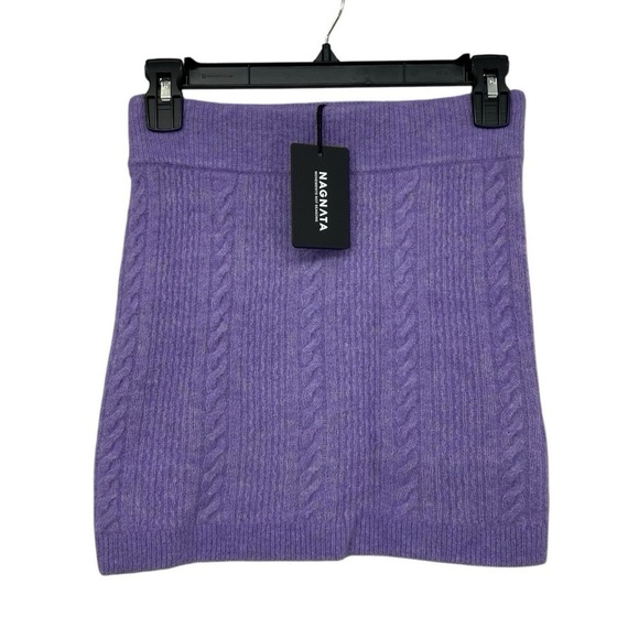 Nagnata Alpaca Wool Cable-Knit Bralet + Skirt Set XS Iris – NWT $440 Eco Luxury - Picture 5 of 15